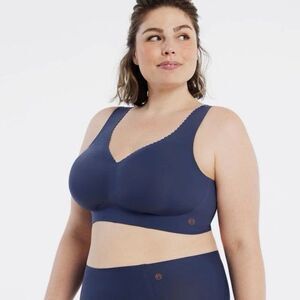 Evelyn & Bobbie Evelyn Bra 2XL Midnight Blue Seamless Wirefree Ultra-Lift Comfy